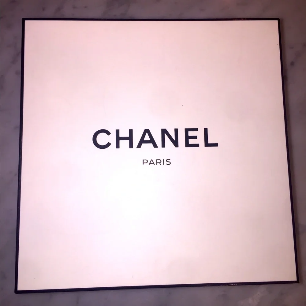 CHANEL gift box 8” square. Authentic white retail box